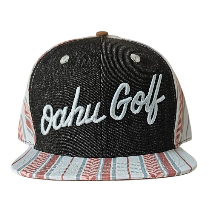 "Variegated Stripes" Script - 6 Panel Snapback - Blue Clay