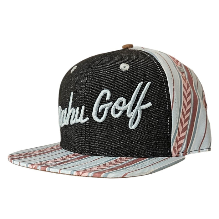 "Variegated Stripes" Script - 6 Panel Snapback - Blue Clay