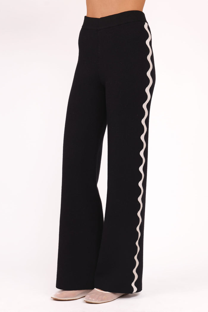 Petal and Pup USA BOTTOMS Vespa Knitted Pant - Black White