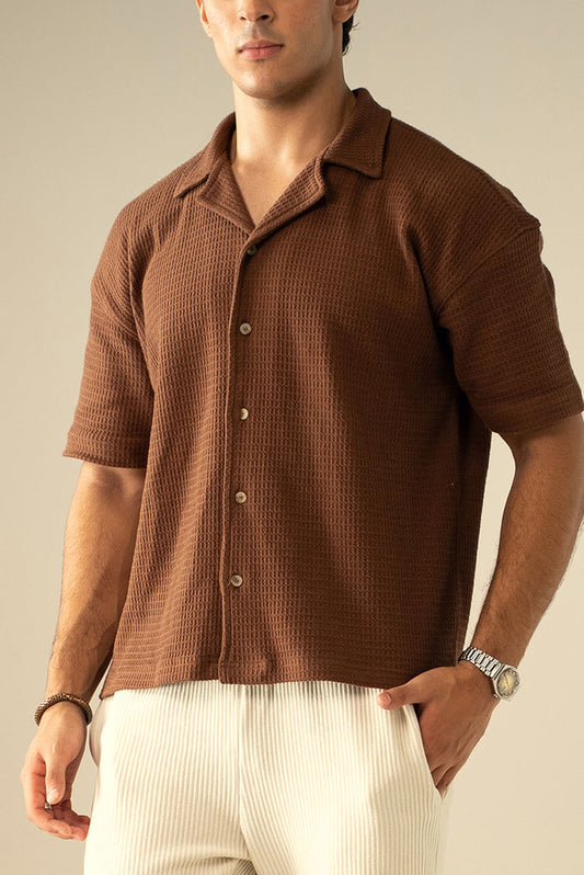 Waffle Knit Cuban Shirt (MBD-01)