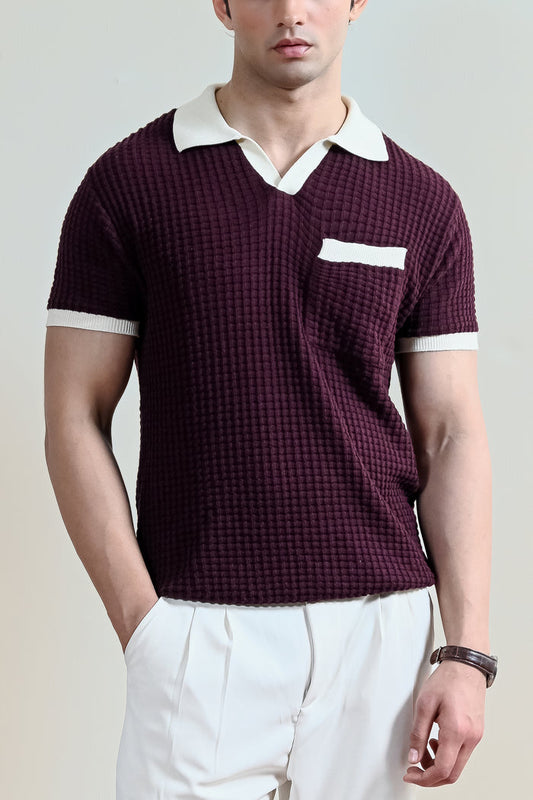 Waffle Knit Polo Shirt (MKP-14)