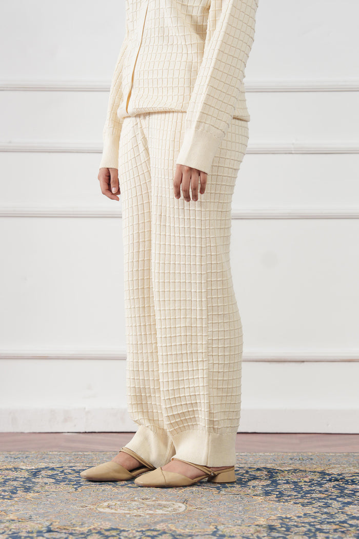 Waffle Knit Straight Trouser (WKT-03)