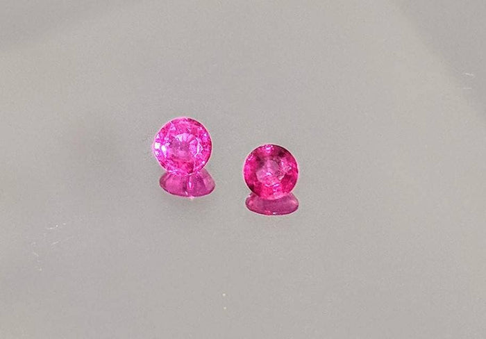 Wholesale, Natural Medium-Dark Hot Pink Sapphire, 4mm Round, Matched Pair, 0.62 tcw, VVS, loose stones, September Birthstone