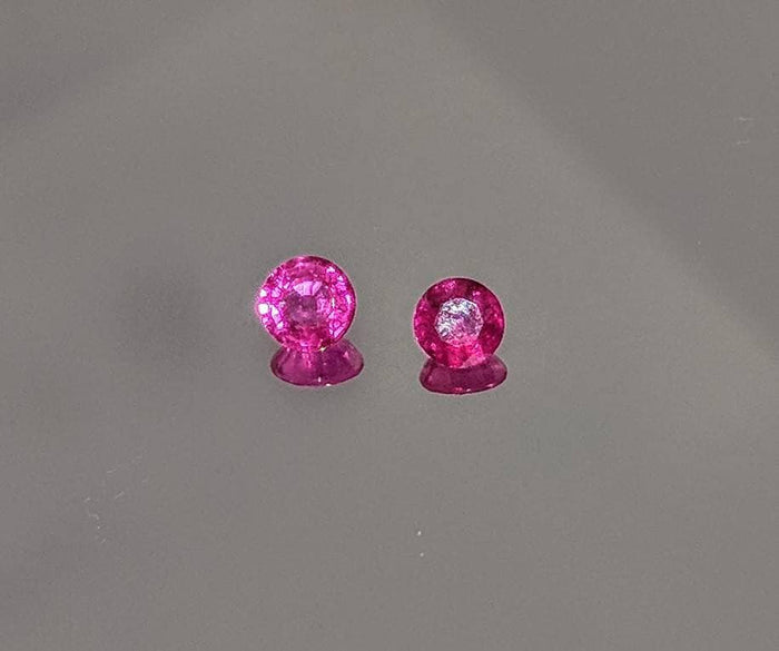Wholesale, Natural Medium-Dark Hot Pink Sapphire, 4mm Round, Matched Pair, 0.62 tcw, VVS, loose stones, September Birthstone