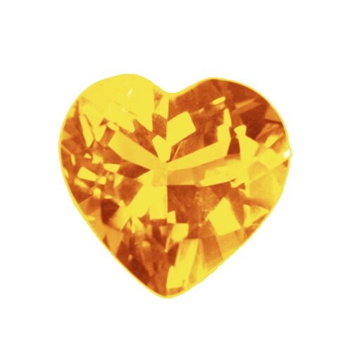 Wholesale, Natural Medium Yellowish Orange Sapphire, 3mm, 4mm, 5mm, Heart VS loose stone, September Birthstone