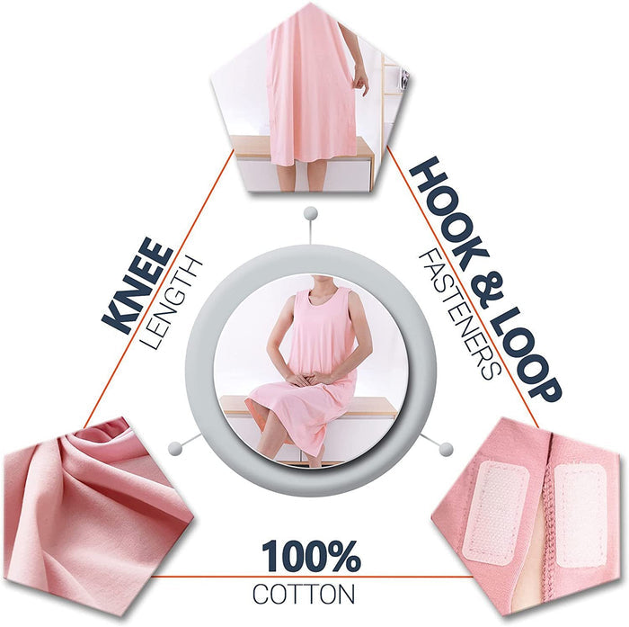 Women's Cotton Hospital Gown – Post-Surgery Robe