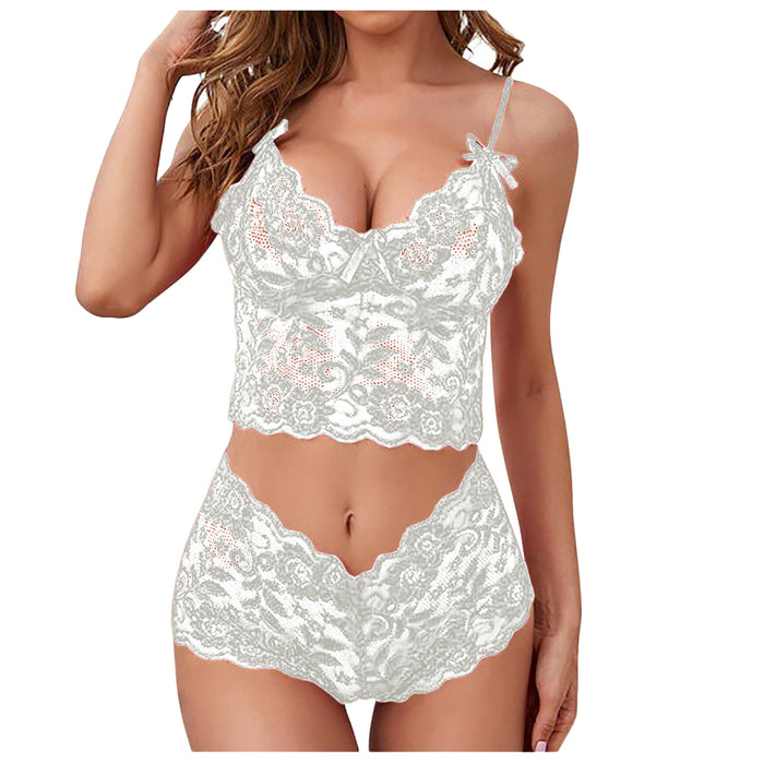 Women’s Sheer Three‑Point Lace Sling Lingerie – Adjustable