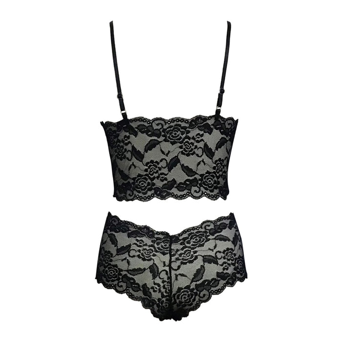 Women’s Sheer Three‑Point Lace Sling Lingerie – Adjustable