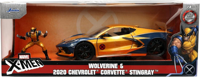 X-Men: 2020 Chevrolet Corvette Stingray w/ Wolverine Hollywood Rides 1:24 Scale Die Cast Vehicle