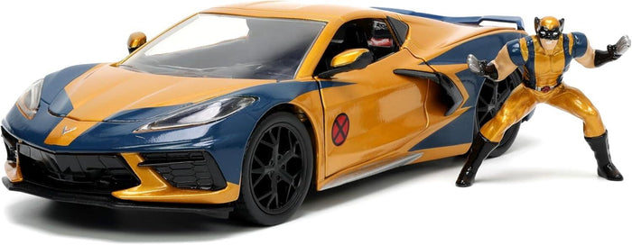 X-Men: 2020 Chevrolet Corvette Stingray w/ Wolverine Hollywood Rides 1:24 Scale Die Cast Vehicle