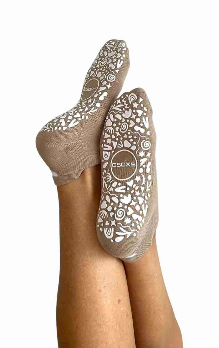 ‘you are worthy’ (Tan) Grip Socks - GSOXS